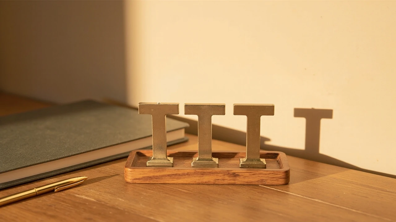 Triple T concept shown through three aligned elements on a desk